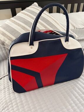 Delta Navy & White Retro Logo Travel Bag